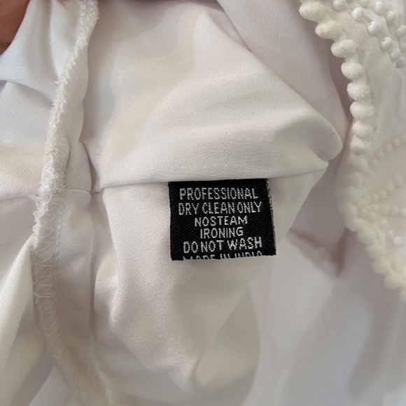 KARINA GRIMALDI White Backless Pope Mini Dress Floral Beading Zipper In The Back - Picture 10 of 14